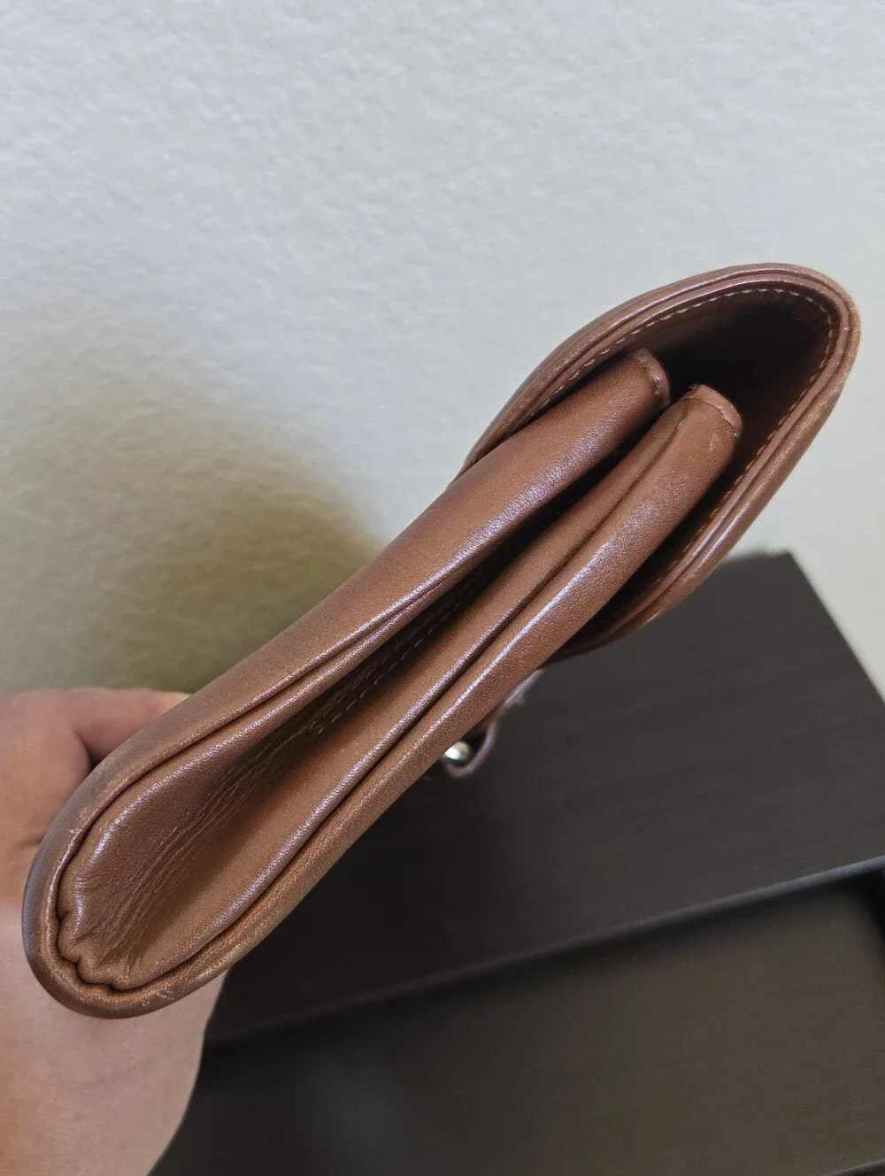 Michael Kors brown leather clutch